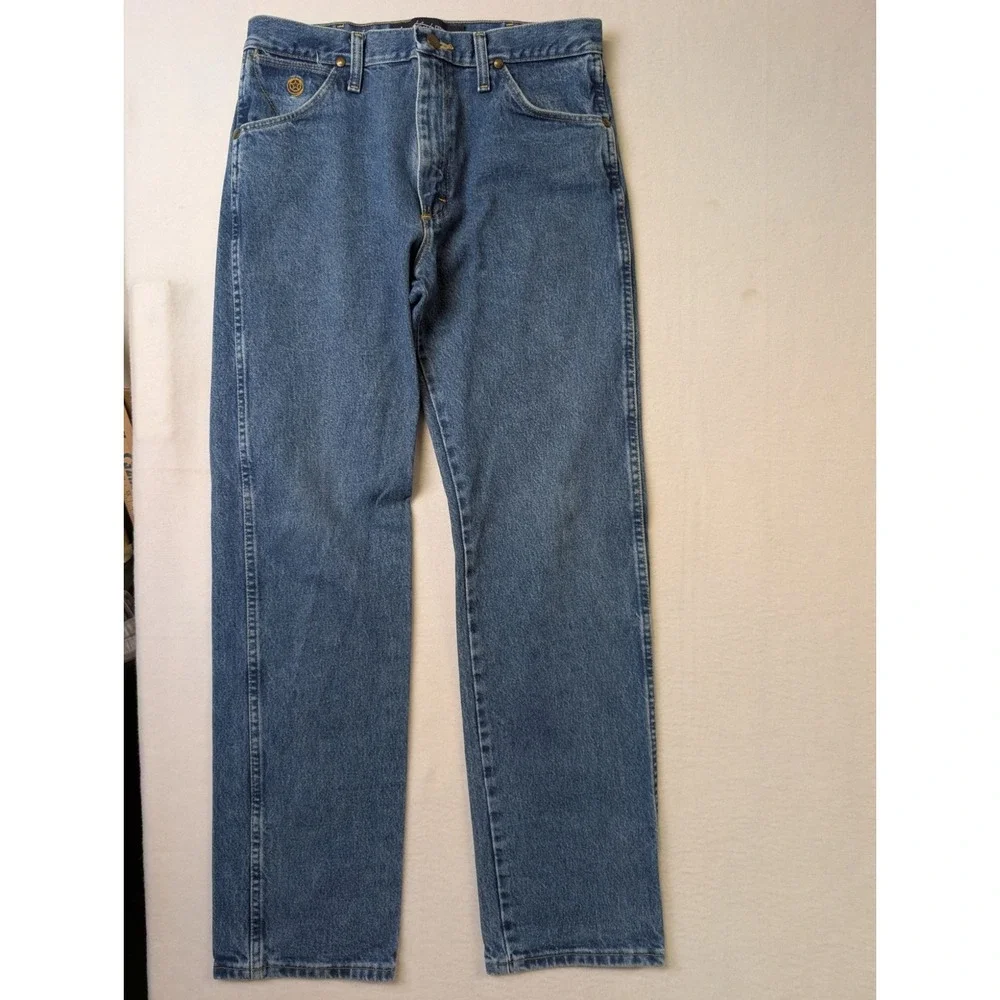 Wrangler George Strait Cowboy Cut Jeans 31 X 32 Blue Denim Straight Leg